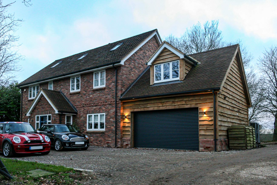 A JPT Builders New Build Project with a brick skin and wooden cladding.
